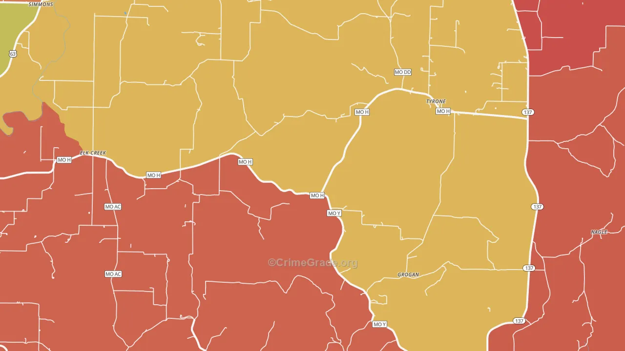 65464, MO Map of Drug-Related Crime Rates