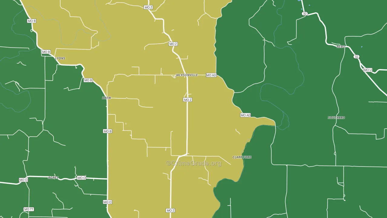 65470, MO Map of Drug-Related Crime Rates