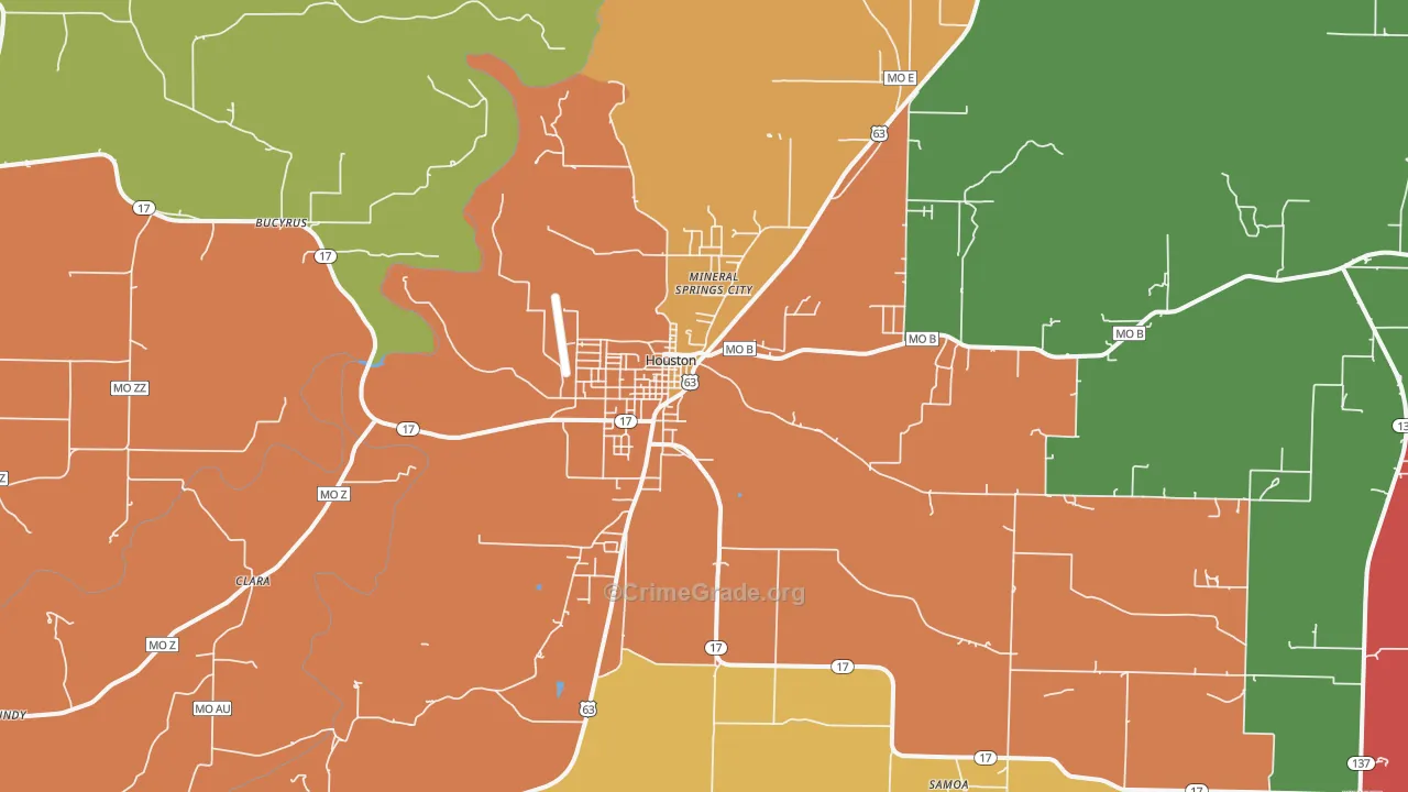 65483, MO Map of Drug-Related Crime Rates
