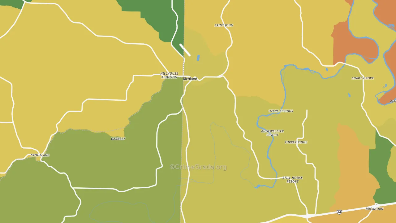 65556, MO Map of Drug-Related Crime Rates
