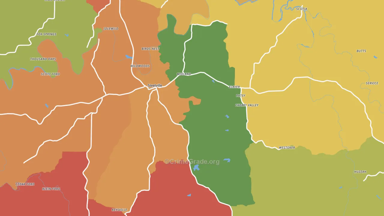 65565, MO Map of Drug-Related Crime Rates