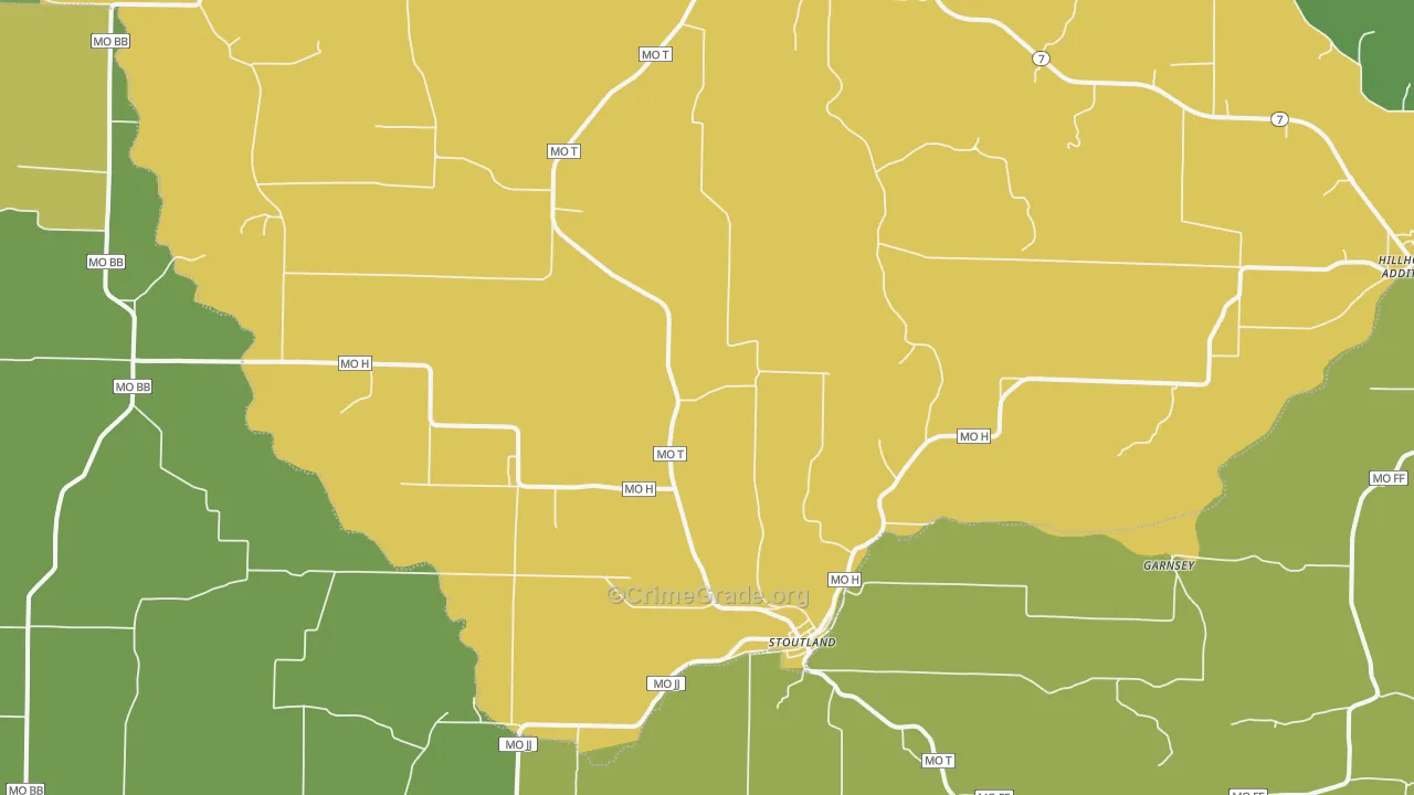 65567, MO Map of Drug-Related Crime Rates