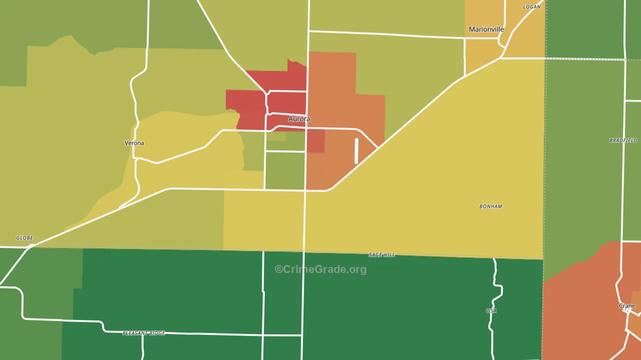 65605, MO Map of Drug-Related Crime Rates