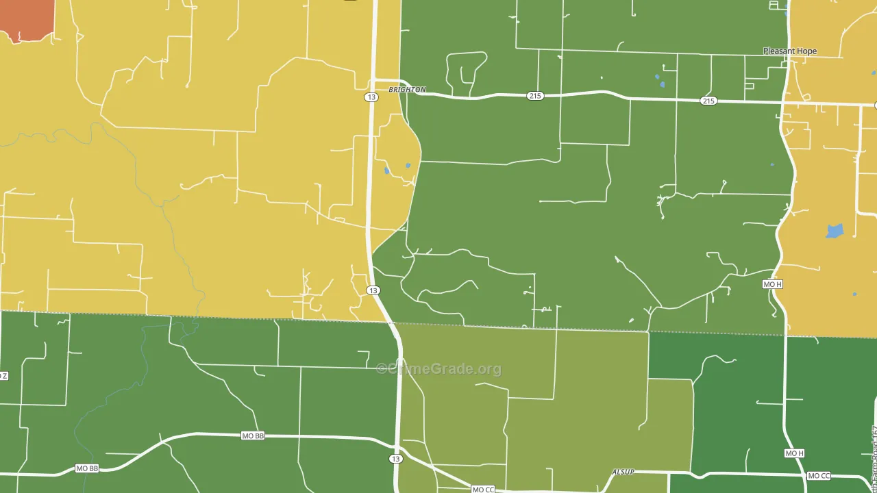 65617, MO Map of Drug-Related Crime Rates