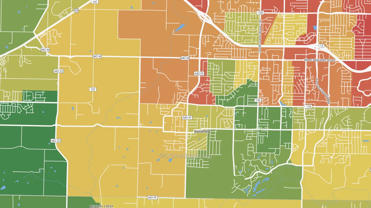 65619, MO Map of Drug-Related Crime Rates