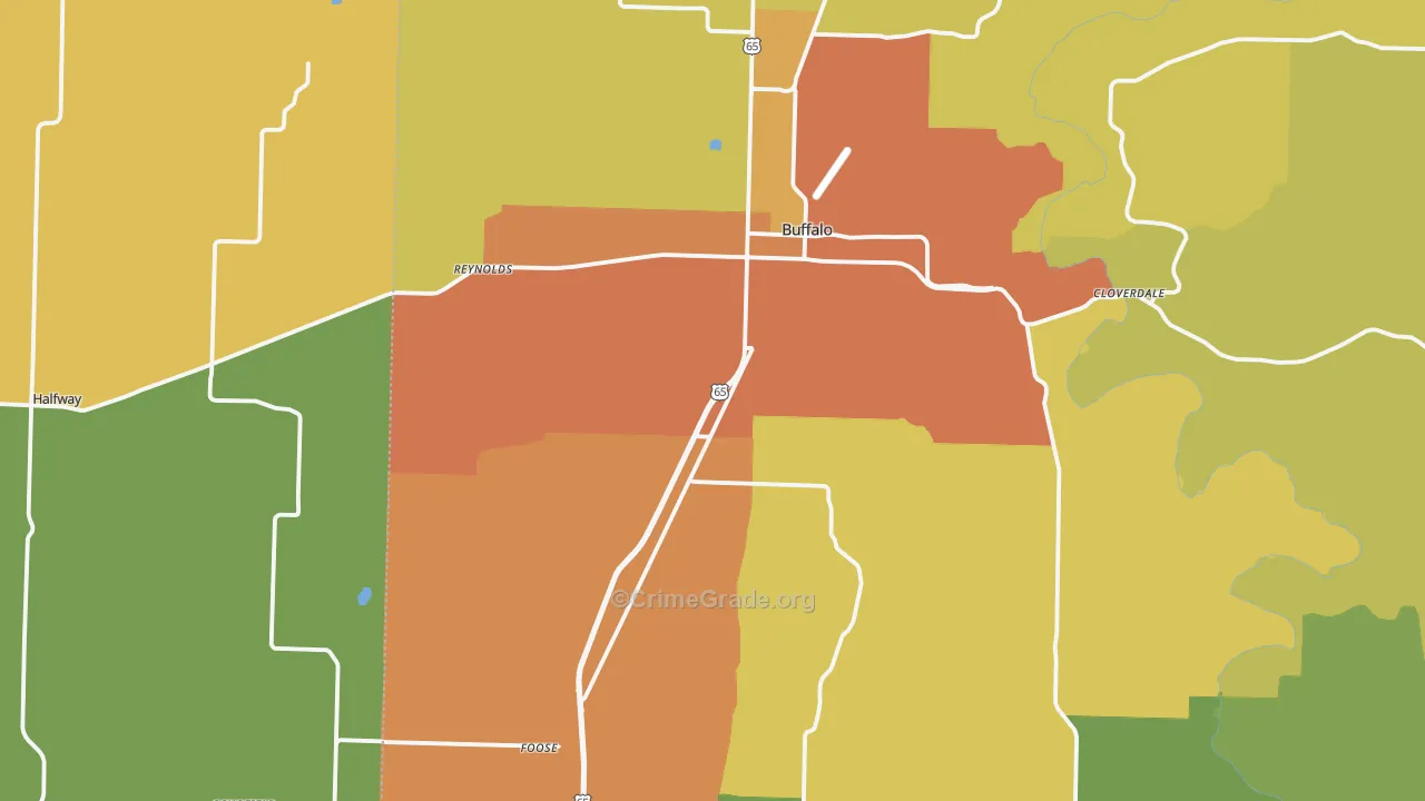 65622, MO Map of Drug-Related Crime Rates