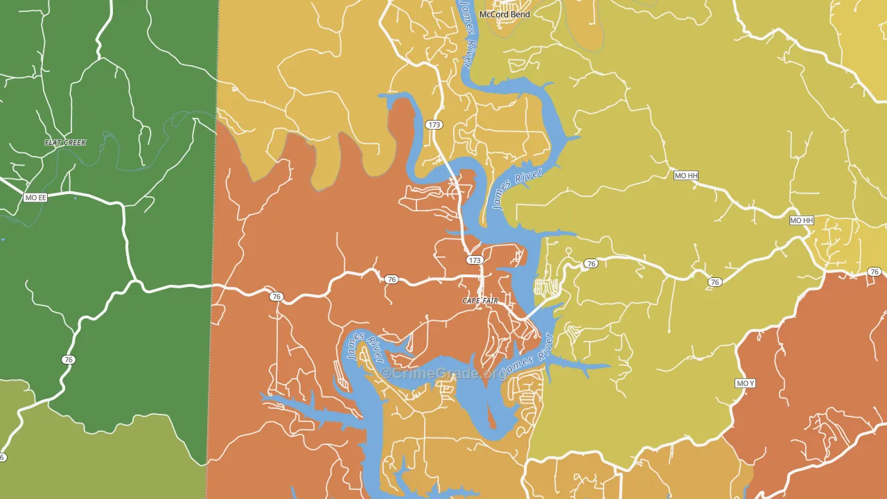65624, MO Map of Drug-Related Crime Rates