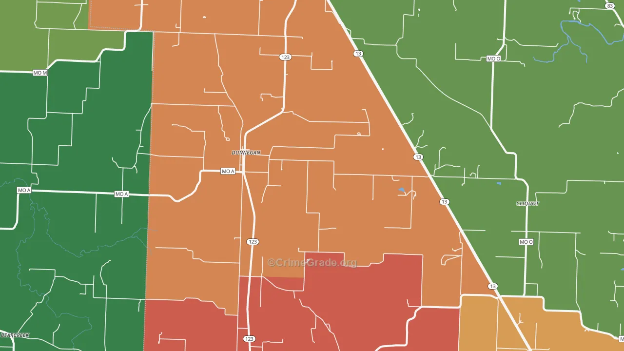 65640, MO Map of Drug-Related Crime Rates