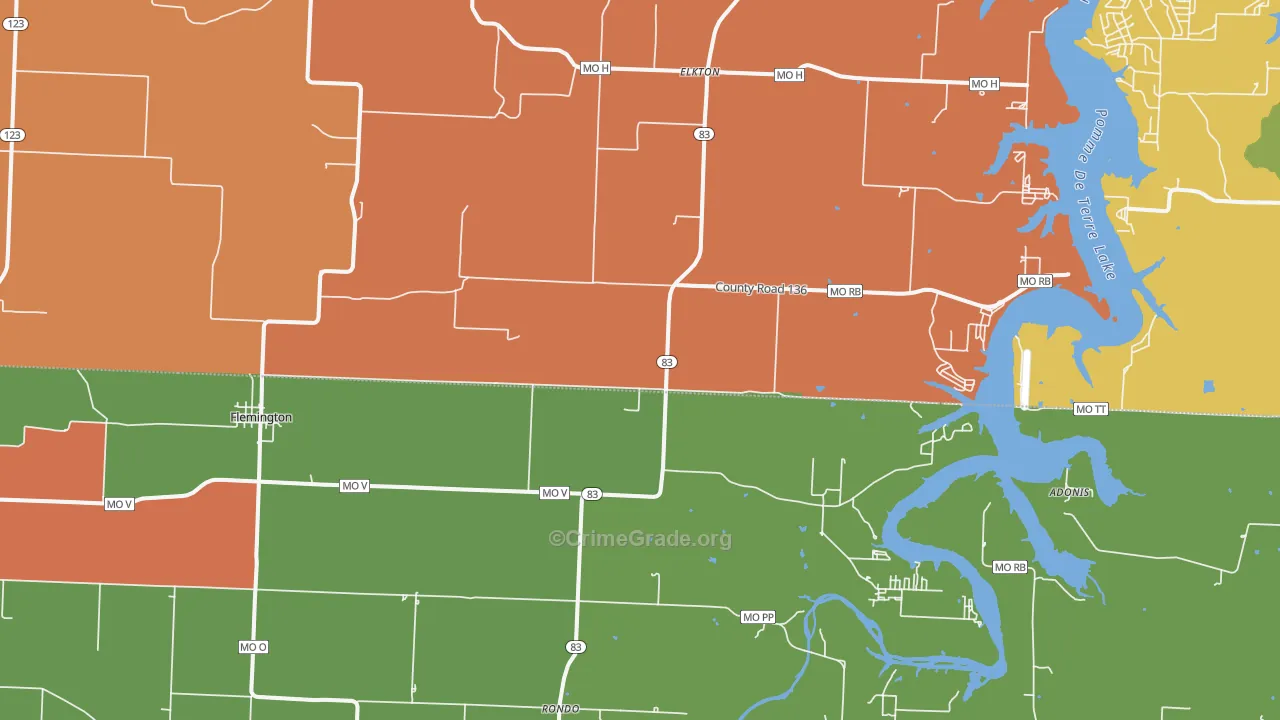 65650, MO Map of Drug-Related Crime Rates