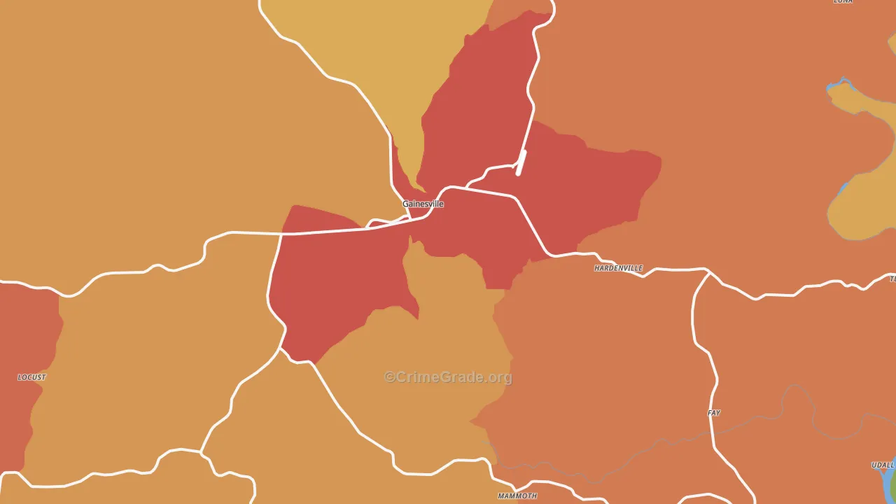 65655, MO Map of Drug-Related Crime Rates
