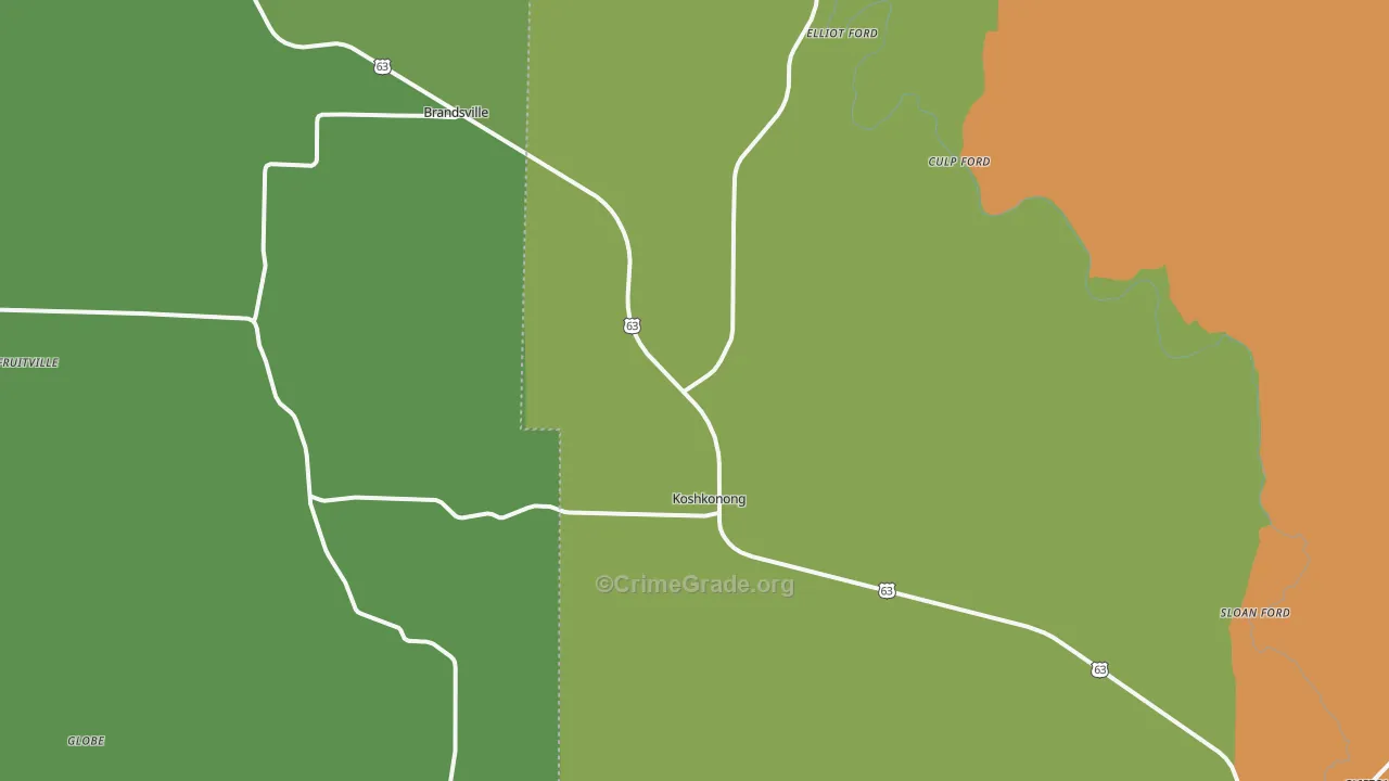 65692, MO Map of Drug-Related Crime Rates