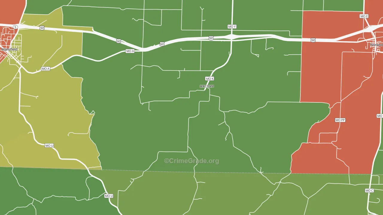 65702, MO Map of Drug-Related Crime Rates