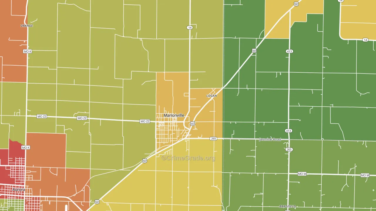 65705, MO Map of Drug-Related Crime Rates