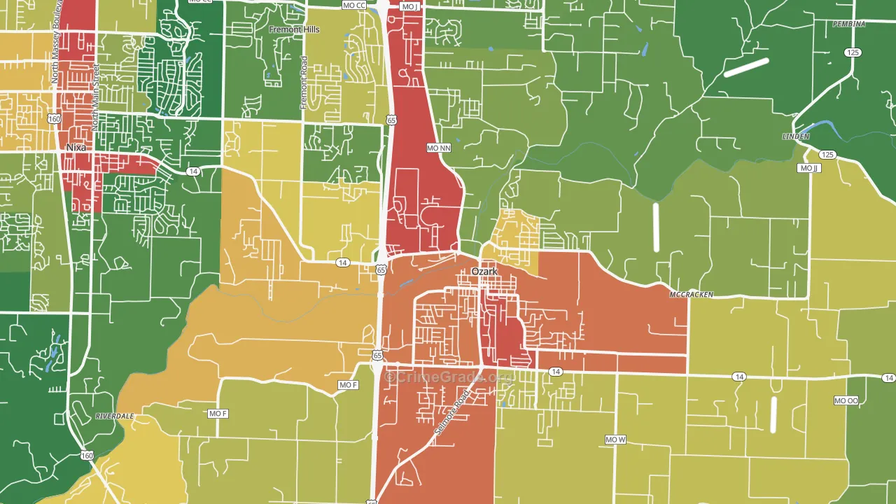 65721, MO Map of Drug-Related Crime Rates