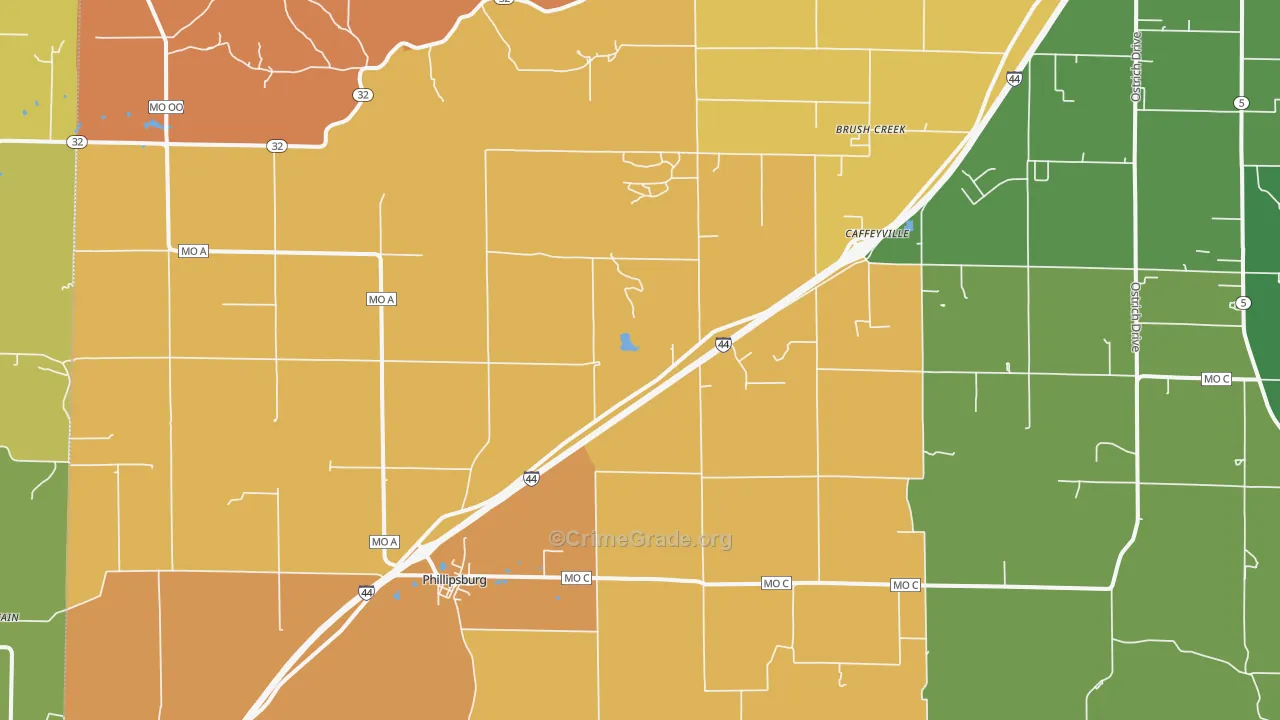 65722, MO Map of Drug-Related Crime Rates