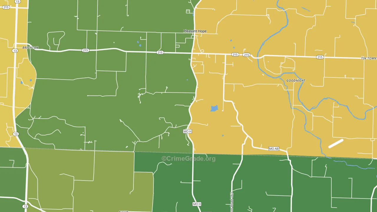 65725, MO Map of Drug-Related Crime Rates