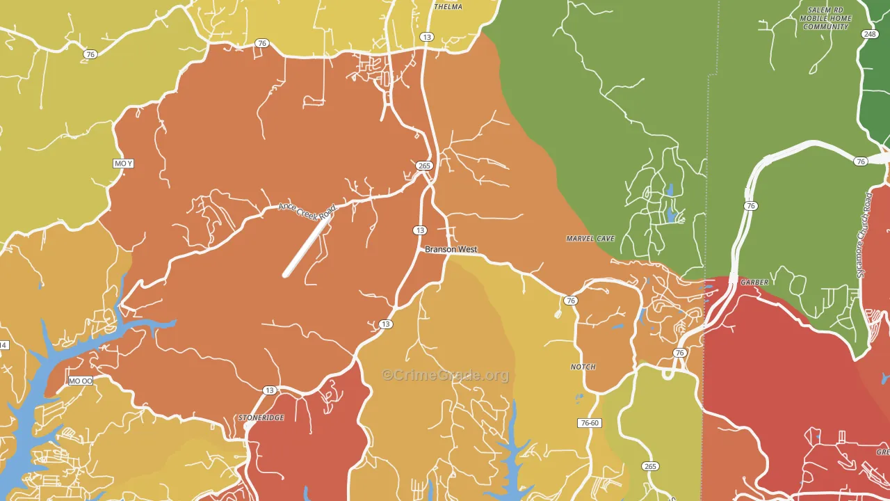 65737, MO Map of Drug-Related Crime Rates