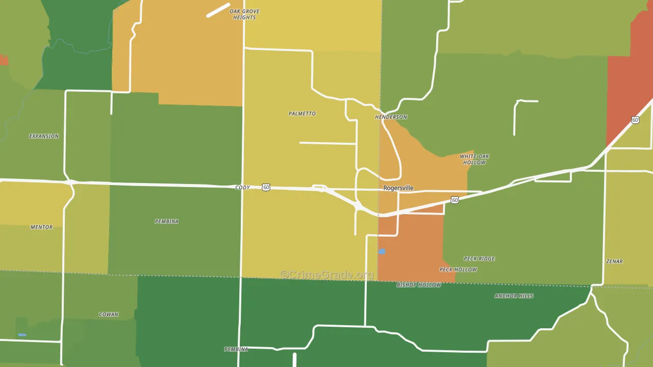 65742, MO Map of Drug-Related Crime Rates