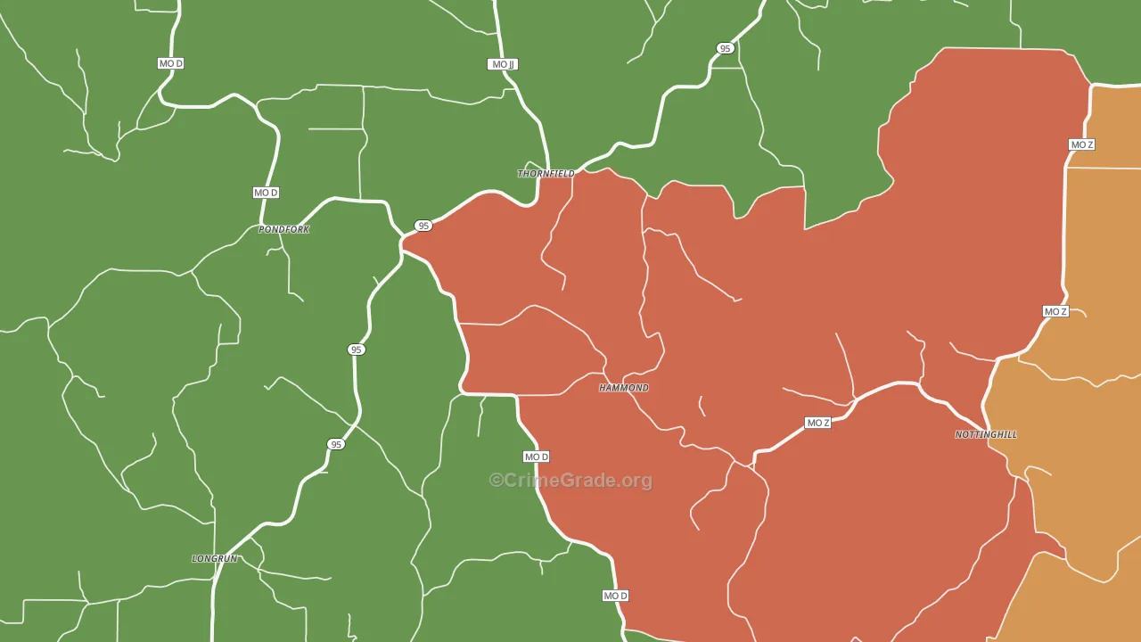 65762, MO Map of Drug-Related Crime Rates