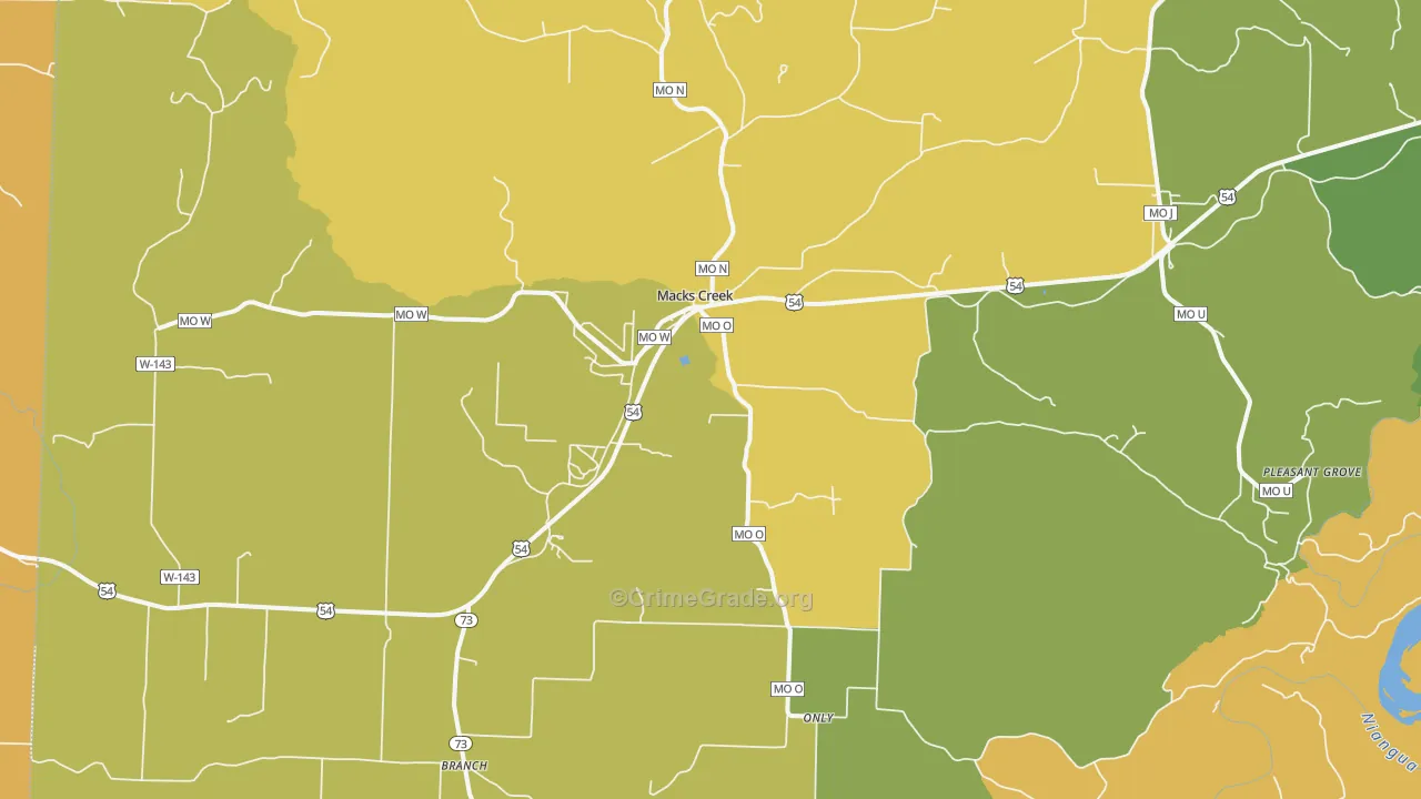 65786, MO Map of Drug-Related Crime Rates
