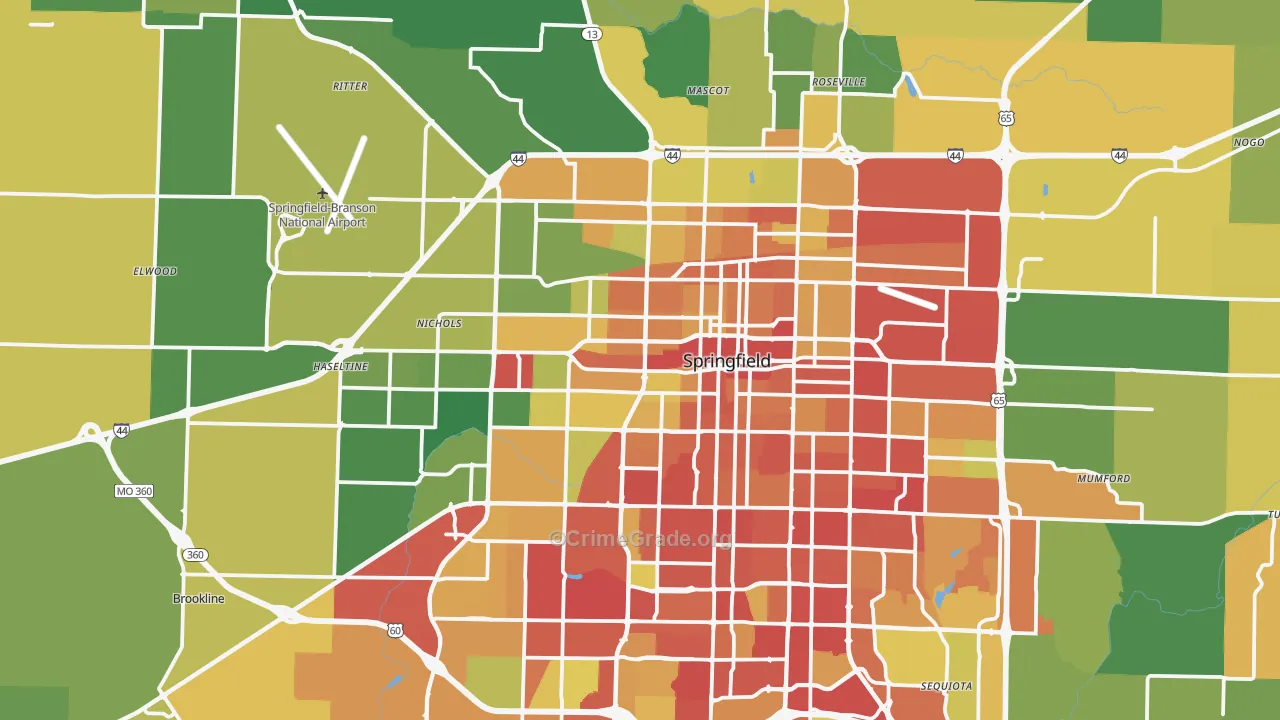 65802, MO Map of Drug-Related Crime Rates