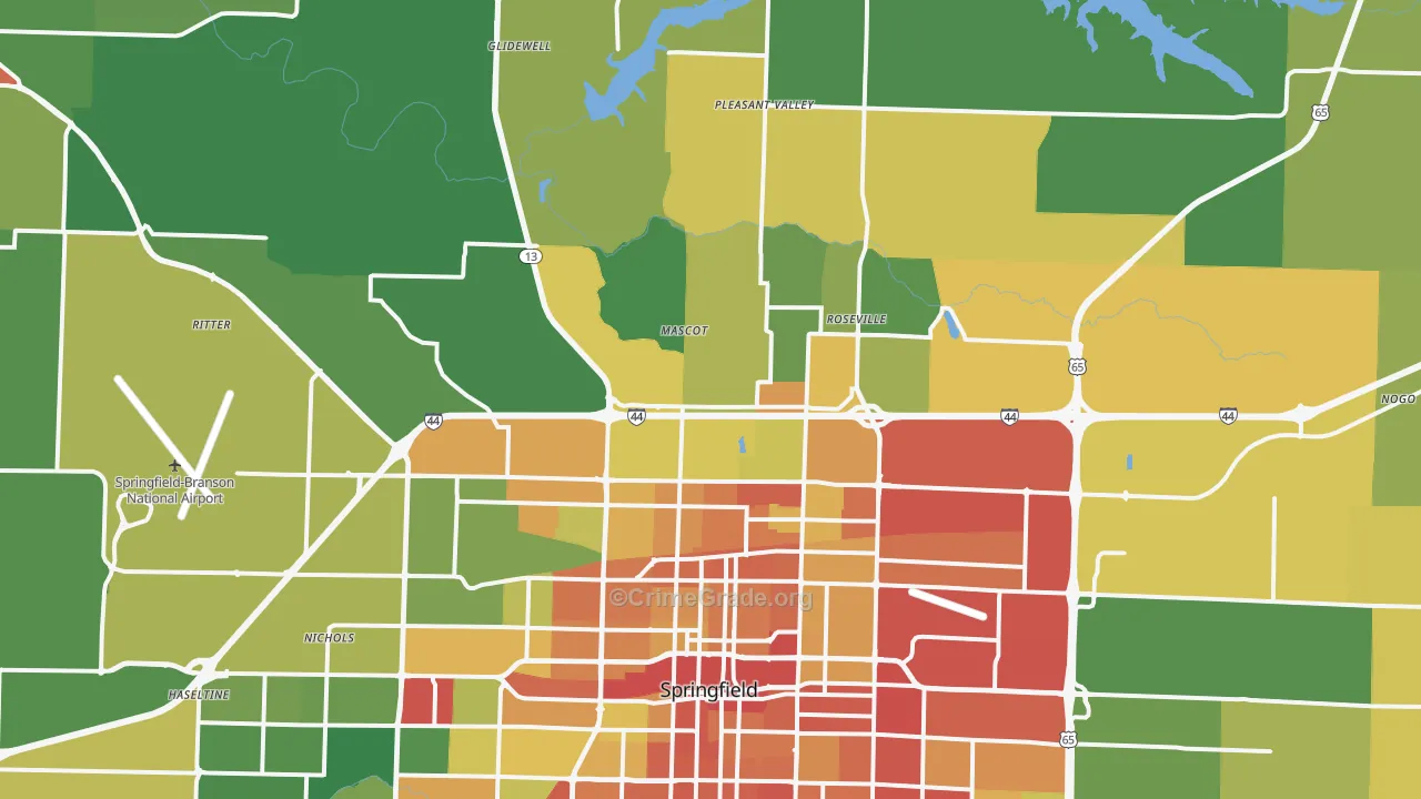 65803, MO Map of Drug-Related Crime Rates