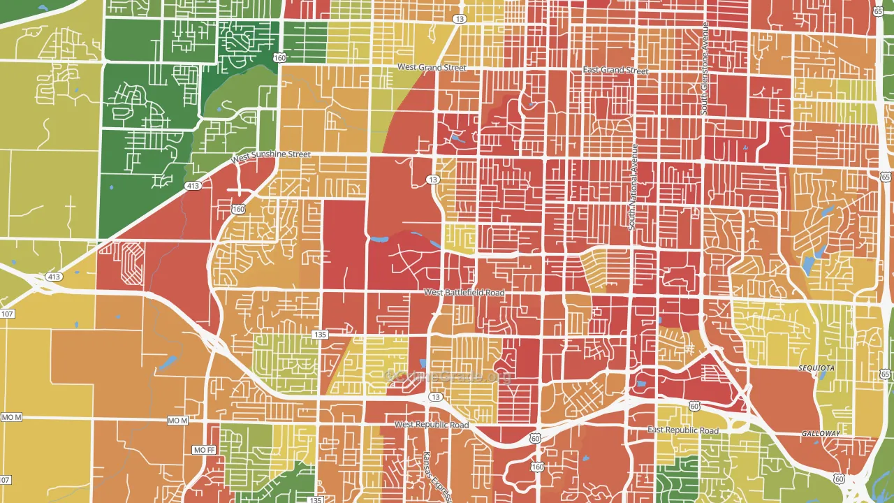 65807, MO Map of Drug-Related Crime Rates