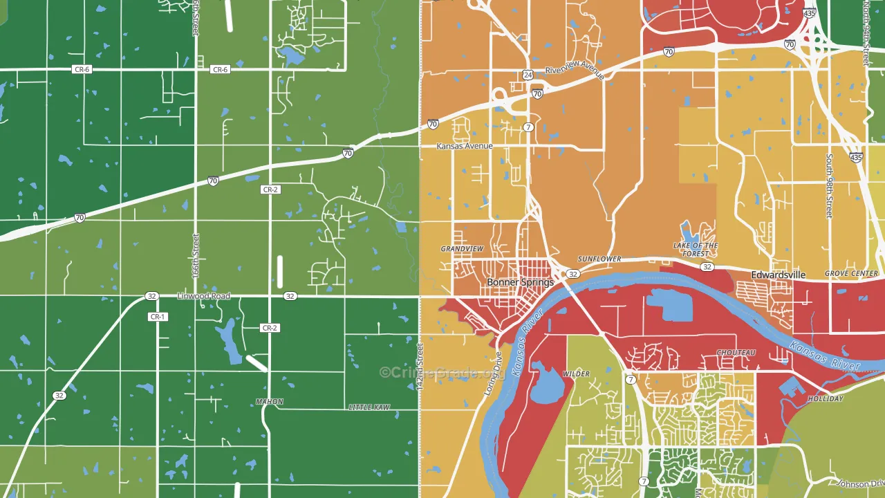 66012, KS Map of Drug-Related Crime Rates