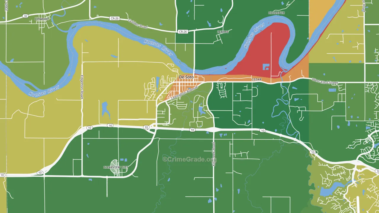 66018, KS Map of Drug-Related Crime Rates
