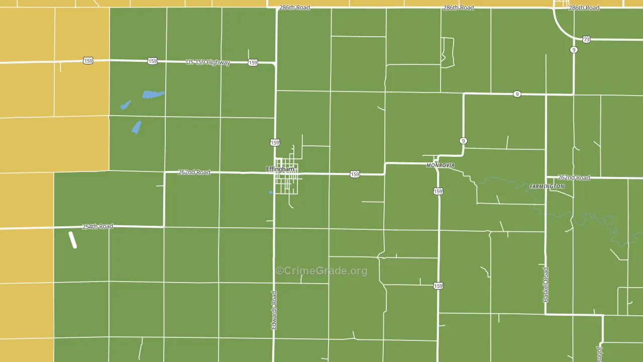 66023, KS Map of Drug-Related Crime Rates