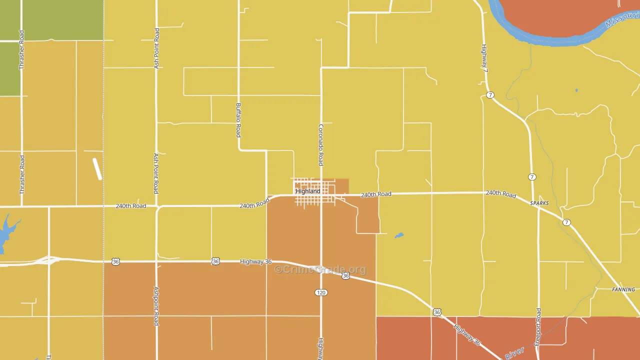 66035, KS Map of Drug-Related Crime Rates