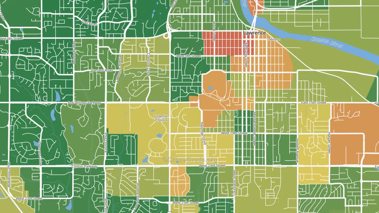 66045, KS Map of Drug-Related Crime Rates