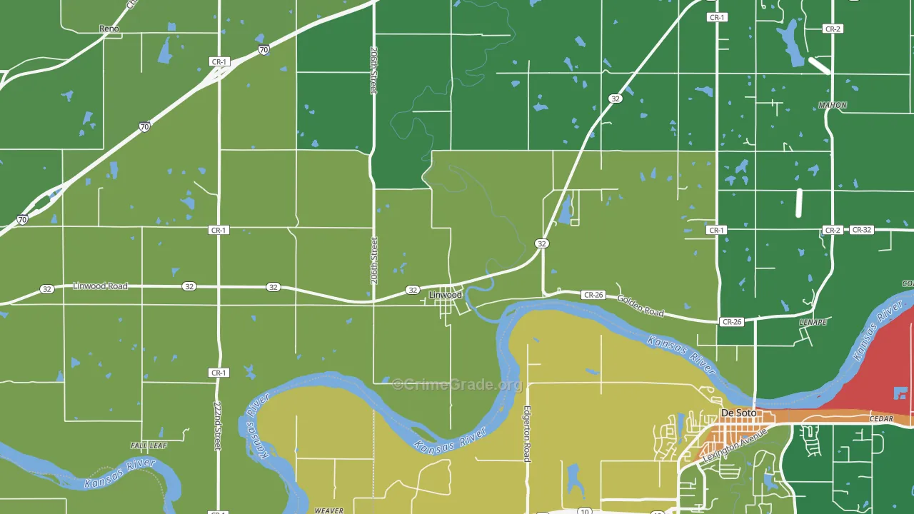 66052, KS Map of Drug-Related Crime Rates