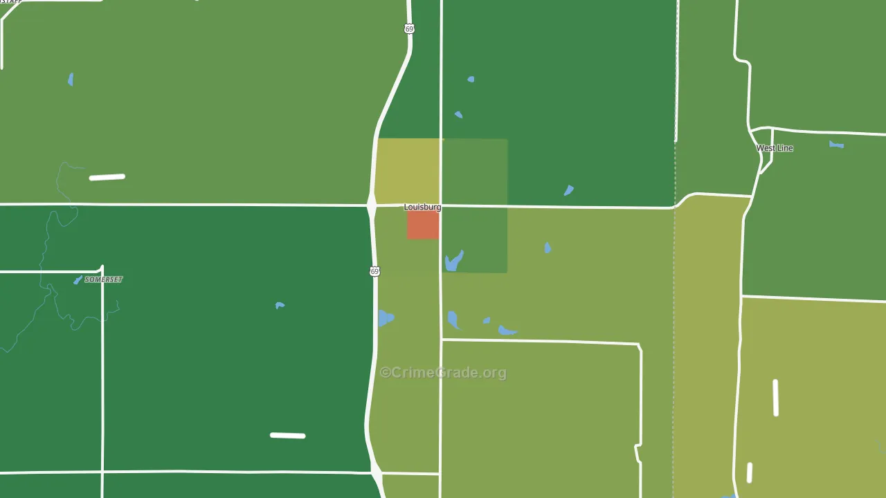 66053, KS Map of Drug-Related Crime Rates