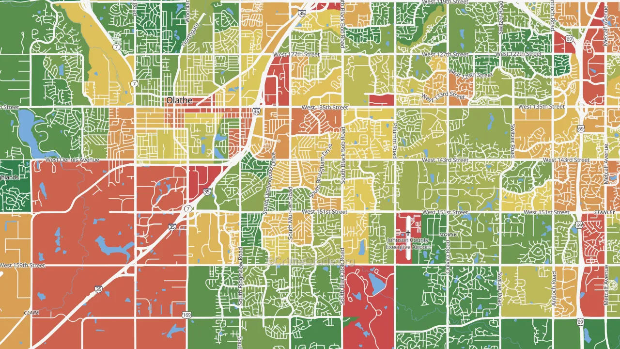 66062, KS Map of Drug-Related Crime Rates