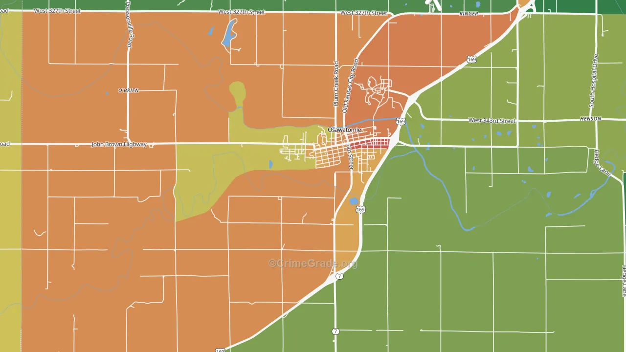 66064, KS Map of Drug-Related Crime Rates