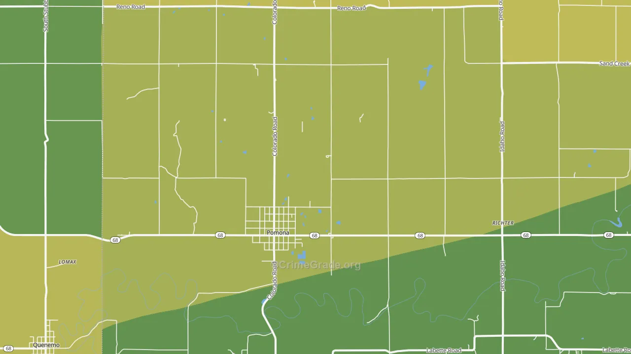 66076, KS Map of Drug-Related Crime Rates