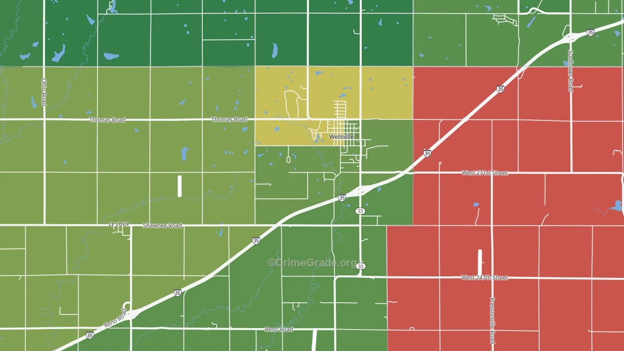 66092, KS Map of Drug-Related Crime Rates