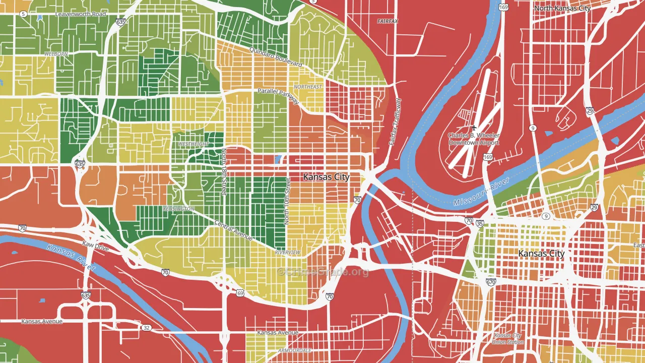 66101, KS Map of Drug-Related Crime Rates