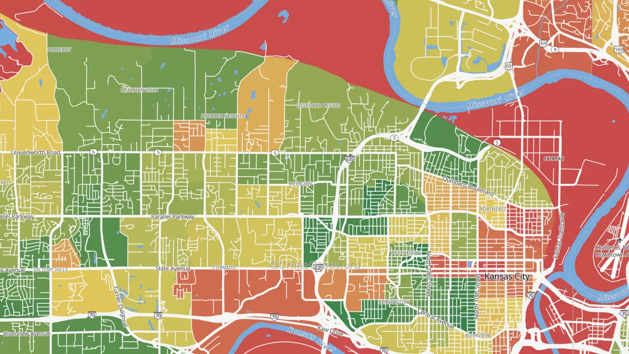 66104, KS Map of Drug-Related Crime Rates