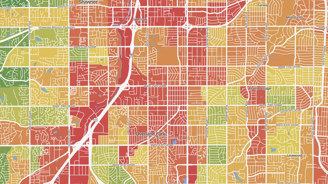 66204, KS Map of Drug-Related Crime Rates