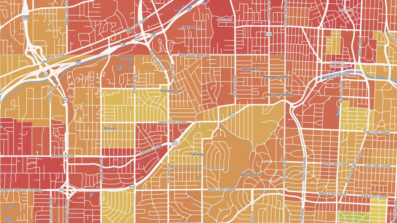 66205, KS Map of Drug-Related Crime Rates
