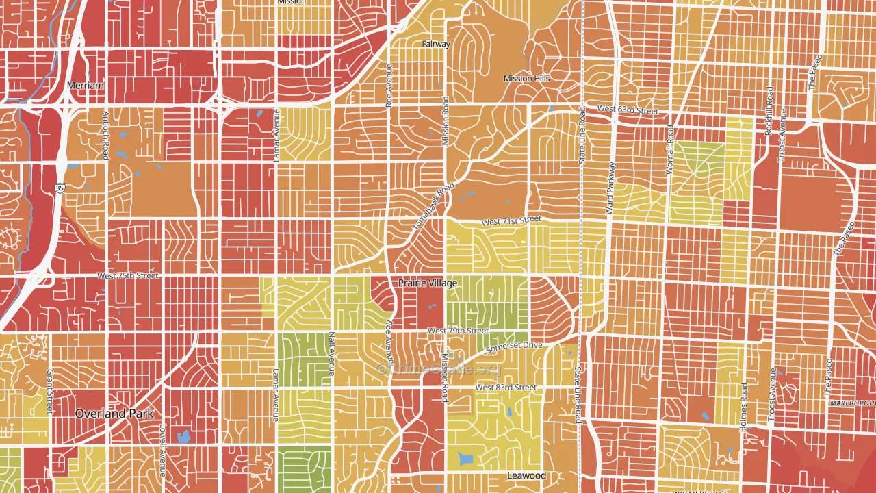 66208, KS Map of Drug-Related Crime Rates