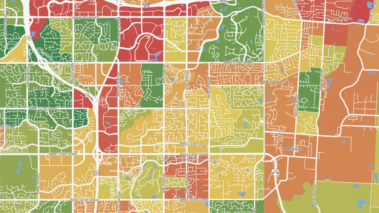 66209, KS Map of Drug-Related Crime Rates