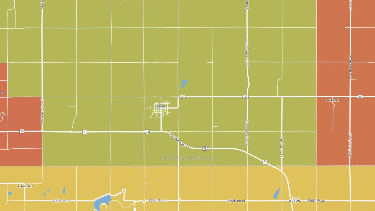 66424, KS Map of Drug-Related Crime Rates