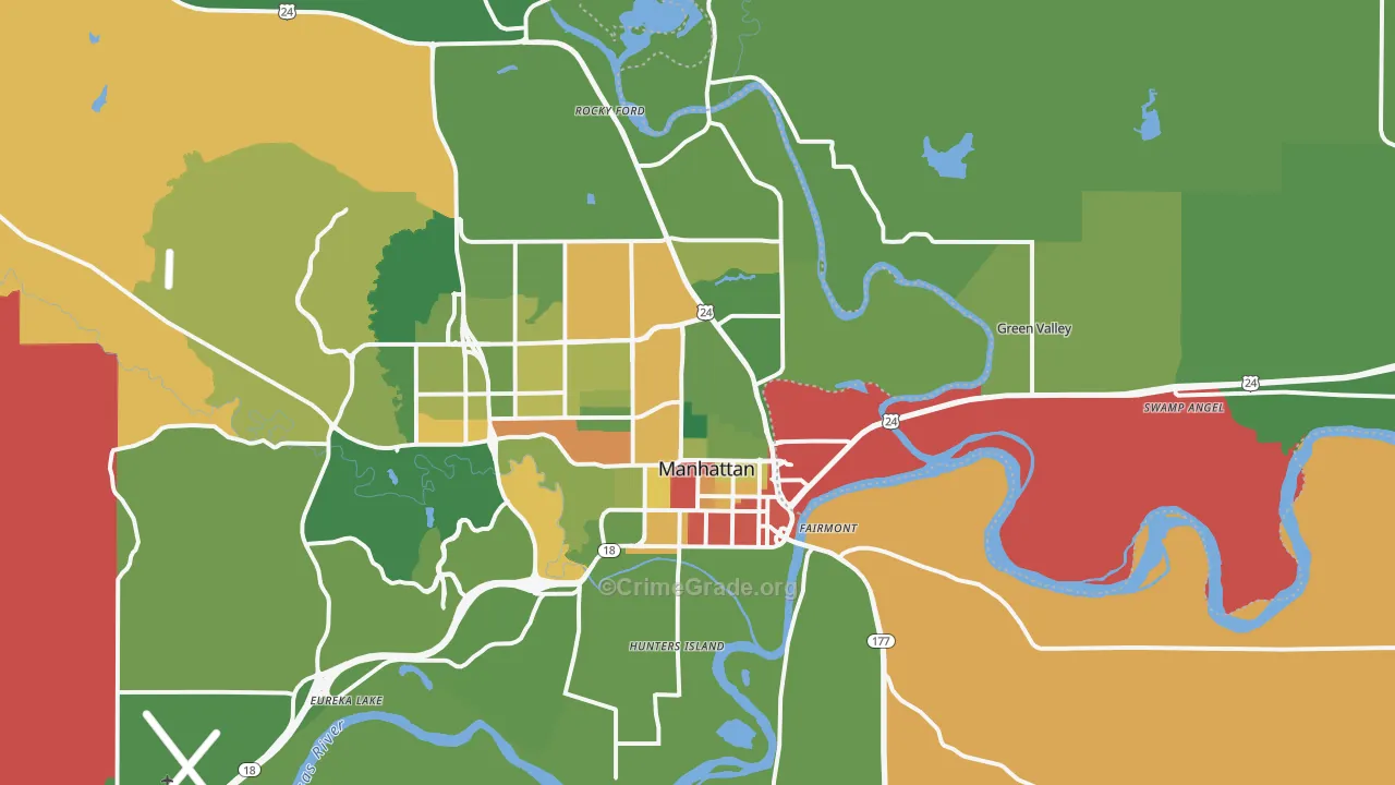 66502, KS Map of Drug-Related Crime Rates