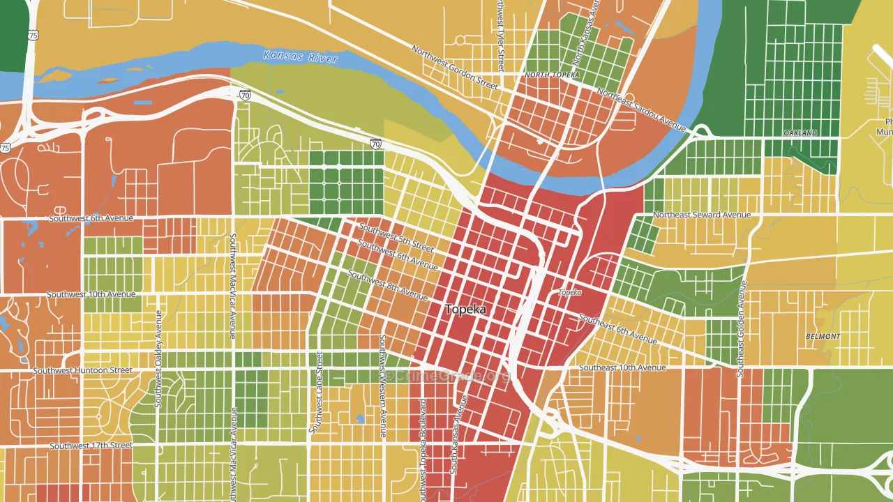66603, KS Map of Drug-Related Crime Rates