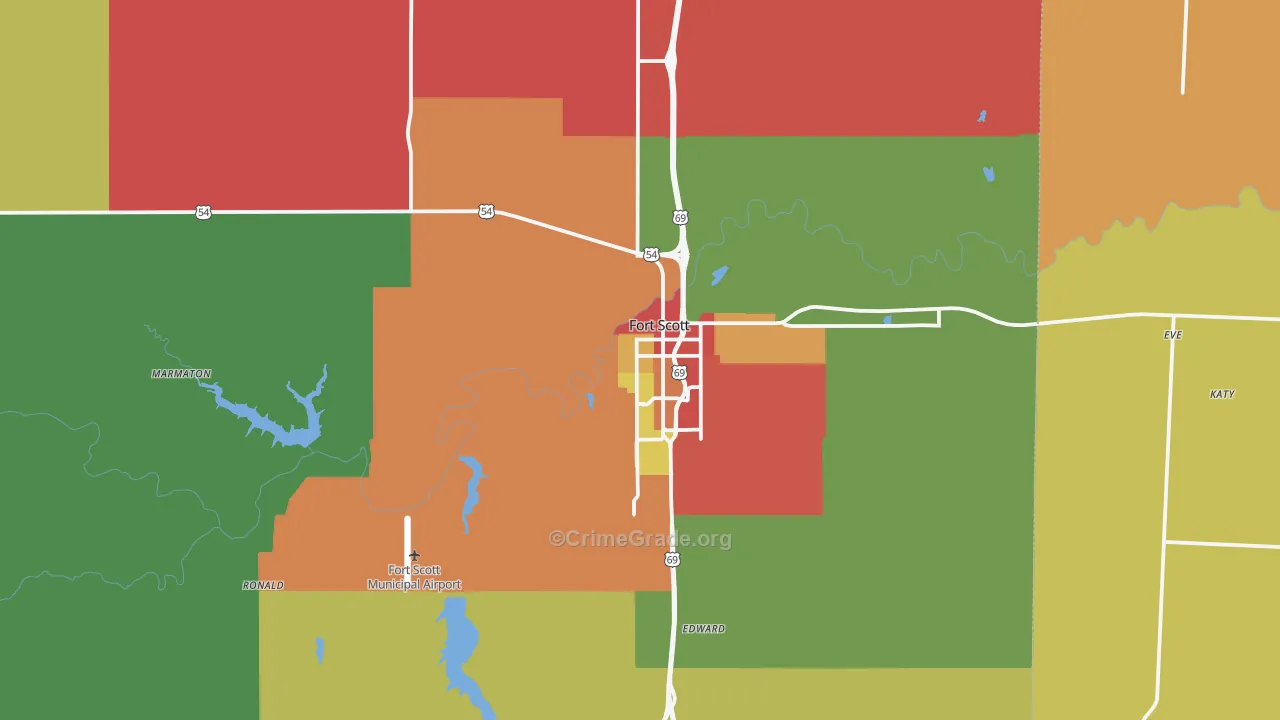 66701, KS Map of Drug-Related Crime Rates