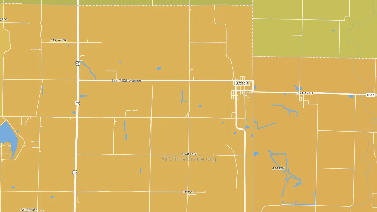 66711, KS Map of Drug-Related Crime Rates