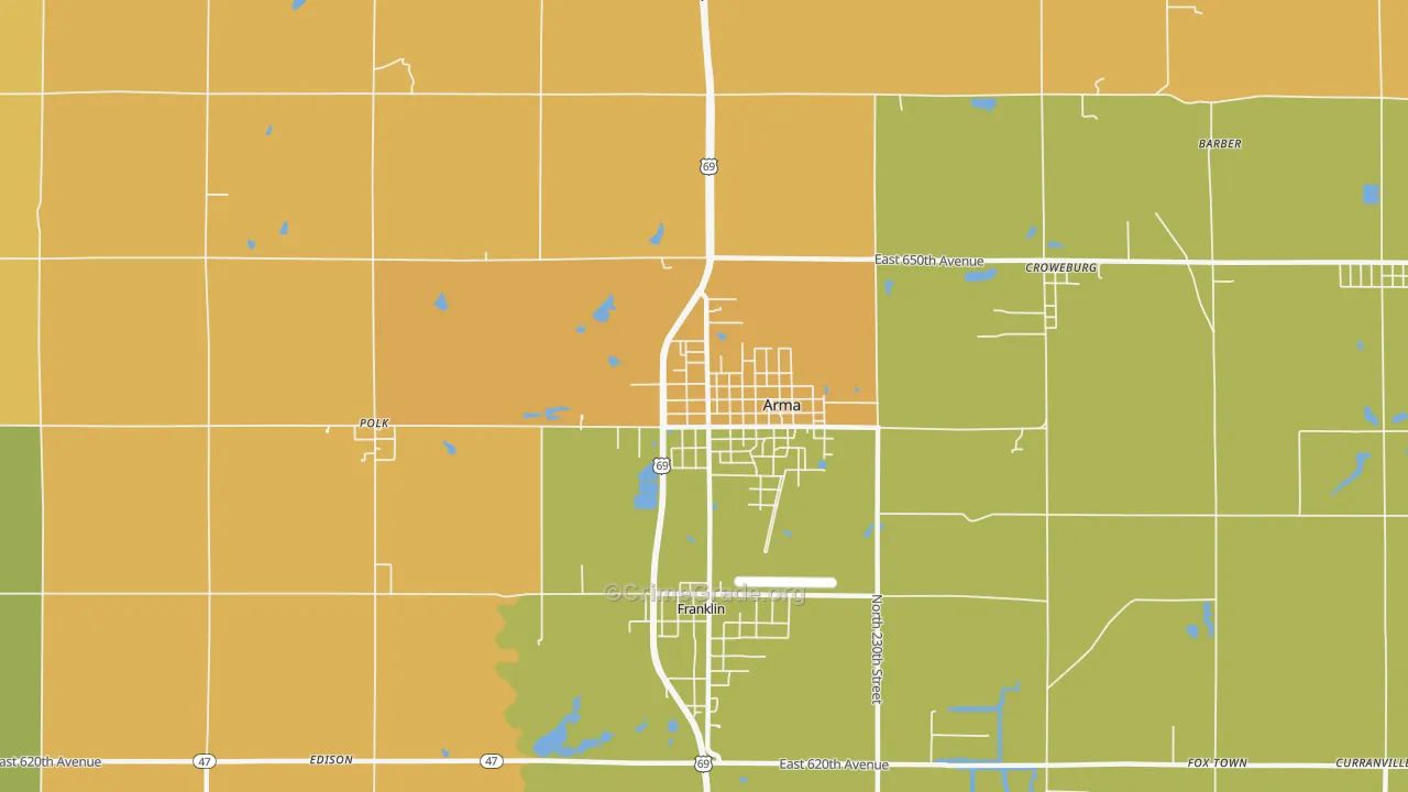 66712, KS Map of Drug-Related Crime Rates